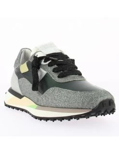 Semerdjian Baskets De Ville Femme Ayla 8487 Cuir Gris Paillette/vert/noir -Magasin De Chaussures ayla 8487 semerdjian 2