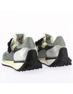 Semerdjian Baskets De Ville Femme Ayla 8487 Cuir Gris Paillette/vert/noir -Magasin De Chaussures ayla 8487 semerdjian 3