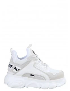 Buffalo Baskets Compensées Femme Chai White Imi Suede/ Mesh Vegan