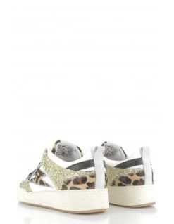 Semerdjian Baskets De Ville Femme Chita 10646 Cuir Blanc/lepord/noir/paillette Or -Magasin De Chaussures chita 10646 semerdjian 2