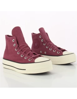 Converse Sneakers Compensées Montantes Femme Chuck Taylor All Star Lined Platform Daim Mauve -Magasin De Chaussures chuck taylor all star lined platform 1