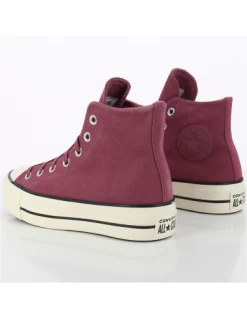 Converse Sneakers Compensées Montantes Femme Chuck Taylor All Star Lined Platform Daim Mauve -Magasin De Chaussures chuck taylor all star lined platform 2