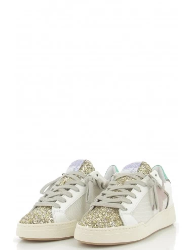 Semerdjian Baskets De Ville Femme Duck 9433 Blanc/paillette Or/rose/vert 4 Semerdjian Baskets De Ville Femme Duck 9433 Blanc/paillette Or/rose/vert – Image 2