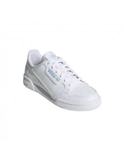 Adidas Sneakers Femme Continental 80 J Cuir Blanc Bleu -Magasin De Chaussures ee6471 continental 80 j 5