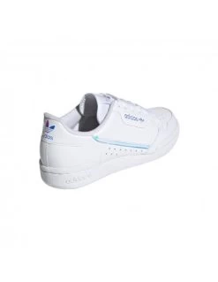 Adidas Sneakers Femme Continental 80 J Cuir Blanc Bleu -Magasin De Chaussures ee6471 continental 80 j 6