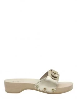 Scholl Sabots Femme Pescura Heel Cuir Or