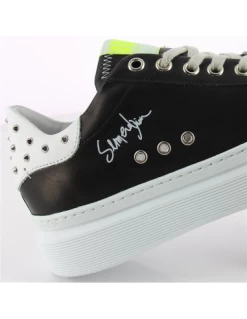 Semerdjian Baskets Compensées Femme Fay 6720 Cuir Noir/blanc -Magasin De Chaussures fay 6720 1