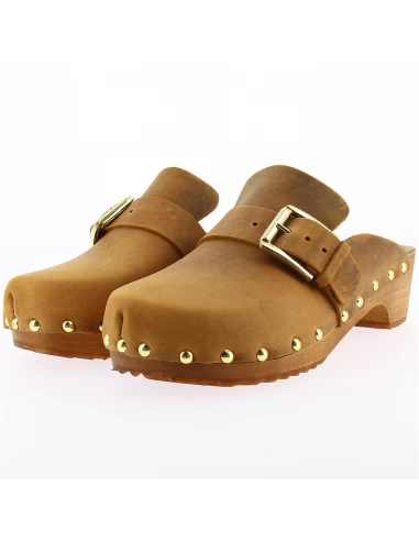 Hylton Sabots Femme Folk Cuir Marron 4 Hylton Sabots Femme Folk Cuir Marron â Image 2