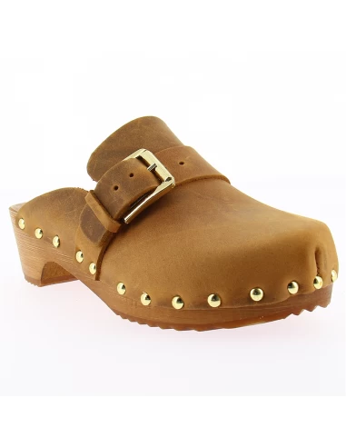 Hylton Sabots Femme Folk Cuir Marron 5 Hylton Sabots Femme Folk Cuir Marron â Image 3