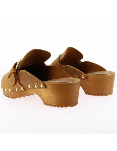 Hylton Sabots Femme Folk Cuir Marron 7 Hylton Sabots Femme Folk Cuir Marron â Image 5