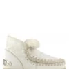 Mou Apres Ski Femme Eskimo Sneaker Rhinestone Logo Cuir Blanc -Magasin De Chaussures fw111020c wxwhi