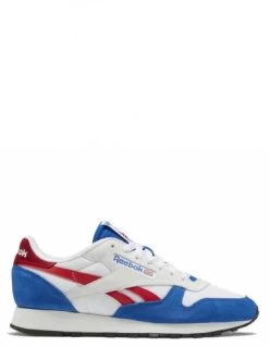 Reebok Sneakers Homme Classic Leather Cuir Blanc/bleu/rouge