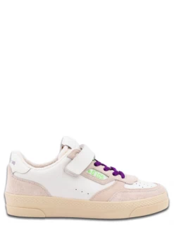 0-105 Baskets De Ville Femme Hazel Legacy Cuir Blanc Blanc/rose/violet