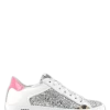 Semerdjian Baskets De Ville Femme Hova 10052 Cuir Blanc/paillette Argent/rose -Magasin De Chaussures hova 10052 semerdjian