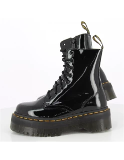 Dr. Martens Dr Martens Boots Compensées Femme Jadon Cuir Verni Noir -Magasin De Chaussures jadon black patent lamper 3