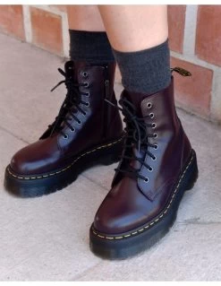 Dr. Martens Dr Martens Boots Compensées Femme Jadon Cuir Smooth Bordeaux Foncé 14 Dr. Martens Dr Martens Boots Compensées Femme Jadon Cuir Smooth Bordeaux Foncé -Magasin De Chaussures jadon burgundy smooth 3