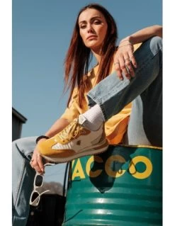 0-105 Baskets De Ville Femme Lenox Yellow Jaune/blanc -Magasin De Chaussures lenox yellow 0 105 3