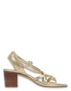Les Tropéziennes Par M Belarbi Les Tropeziennes Par M.Belarbi Sandales à Talons Lirao Cuir Doré