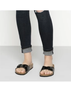 Birkenstock Claquettes Femme Madrid Noir Brillant -Magasin De Chaussures madrid bf patent black 6