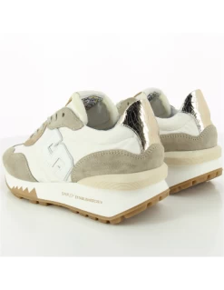 Semerdjian Baskets De Ville Femme Mantch 7030 Blanc/beige/or -Magasin De Chaussures mantch 7030 3