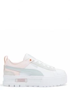 Puma Sneakers Compensées Femme Mayze Raw Pastel Blanc/rose