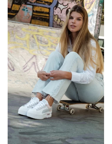 Puma Sneakers Compensées Femme Mayze Raw Pastel Blanc/rose 8 Puma Sneakers Compensées Femme Mayze Raw Pastel Blanc/rose – Image 6