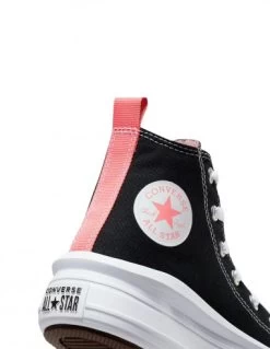 Converse Sneakers Compensées Montantes Enfant Move Hi Kid Noir Blanc Rose -Magasin De Chaussures move hi 4