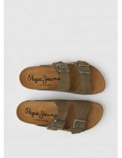 Pepe Jeans Sandales Homme Bio Daim Marron Foncé -Magasin De Chaussures pms90112 765 pepe jeans 1