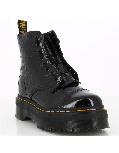 Dr. Martens Dr Martens Boots Compensées Femme Sinclair Cuir Verni Noir Gaufré Effet Leopard 5 Dr. Martens Dr Martens Boots Compensées Femme Sinclair Cuir Verni Noir Gaufré Effet Leopard – Image 3