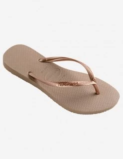 Havaianas Tongs Femme Slim Rose Dorée -Magasin De Chaussures slim 2