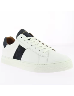 Schmoove Baskets De Ville Homme Spark Gang Cuir Blanc/noir -Magasin De Chaussures spark gang 1
