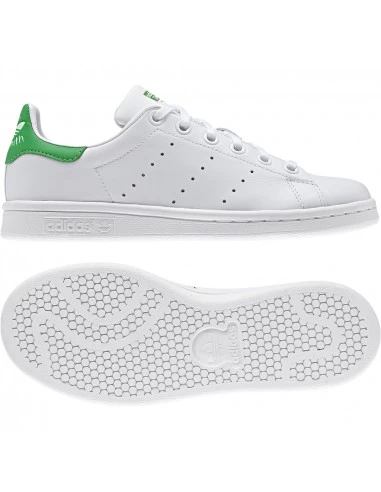 Adidas Sneakers Mixte Stan Smith J Cuir Blanc Vert 9 Adidas Sneakers Mixte Stan Smith J Cuir Blanc Vert – Image 7