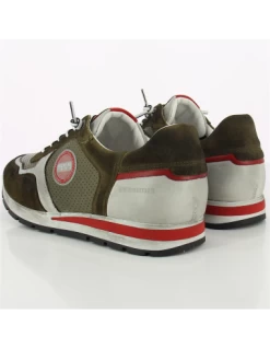 Redskins Baskets De Ville Homme Stitch Cuir Kaki/gris/rouge -Magasin De Chaussures stitch 1