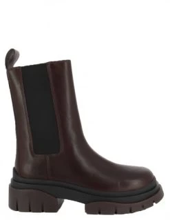 Ash Bottines Chelsea Femme Storm Cuir Bordeaux