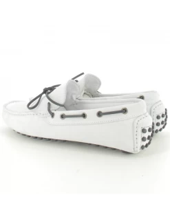 Hylton Mocassin Homme 80876-05 Daim Blanc -Magasin De Chaussures tacos man lacet negro 4