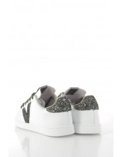 Victoria Baskets De Ville Blanc Tennis Vegan -Magasin De Chaussures tenis piel vegana detalle glitter 3