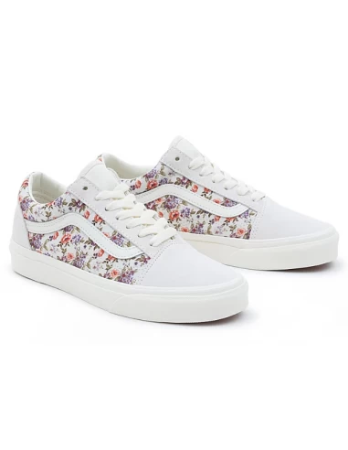 Vans Sneakers Femme Old Skool Blanc/fleur 4 Vans Sneakers Femme Old Skool Blanc/fleur – Image 2
