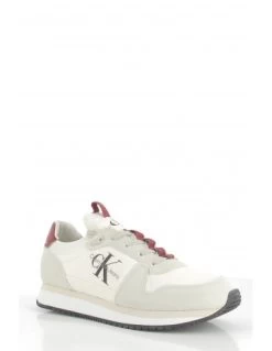 Calvin Klein Baskets De Ville Homme Runner Sock Laceup Blanc/rouge -Magasin De Chaussures ym00553 02z calvin klein 1