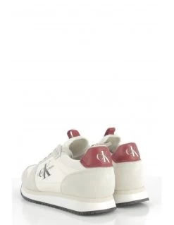 Calvin Klein Baskets De Ville Homme Runner Sock Laceup Blanc/rouge -Magasin De Chaussures ym00553 02z calvin klein 2