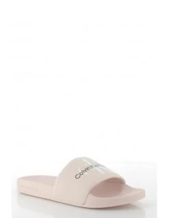 Calvin Klein Claquettes Femme Slide Monogram Co Rose -Magasin De Chaussures yw00103 0jw calvin klein 1