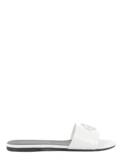 Calvin Klein Claquettes Femme Flat Sandal Slide Blanc
