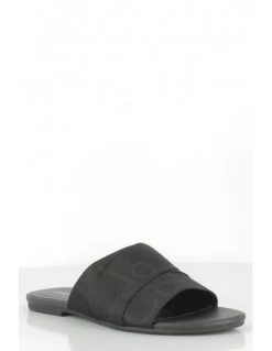 Calvin Klein Claquettes Pour Femme Flat Sandal Slide We Noir 7 Calvin Klein Claquettes Pour Femme Flat Sandal Slide We Noir -Magasin De Chaussures yw00955 bds calvin klein 2